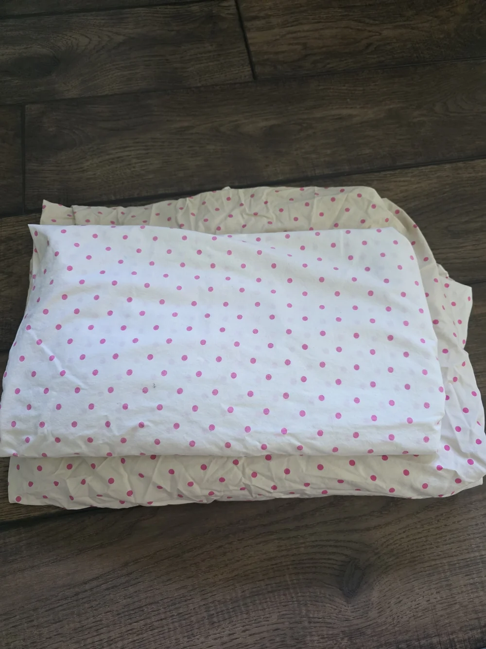 Pottery Barn Pink Polka Dot Cotton Twin Bed Sheet